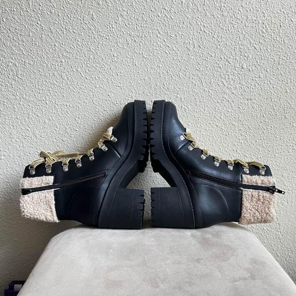 Steve Madden Bundle Up Block Heel Platform Boots 10 - Picture 3 of 8